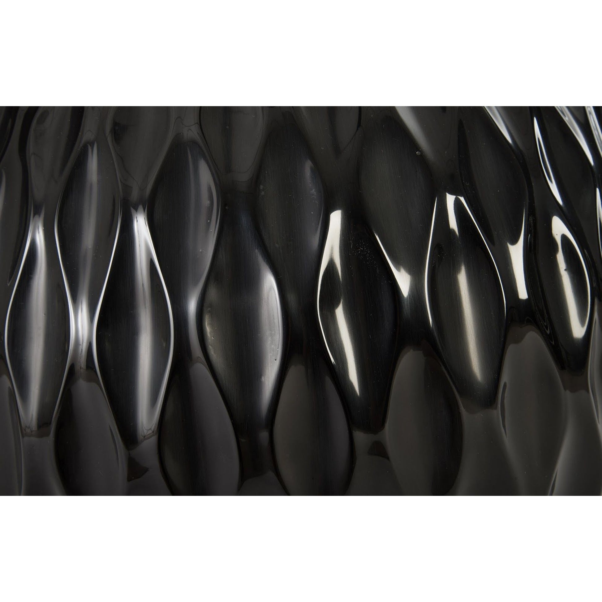 Ripple Planter I by Phillips Collection in black and gel coat. Made from resin in a modern style.