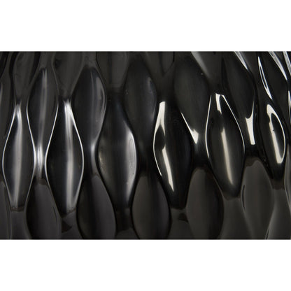 Ripple Planter I by Phillips Collection in black and gel coat. Made from resin in a modern style.