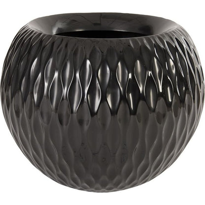 Ripple Planter I by Phillips Collection in black and gel coat. Made from resin in a modern style.