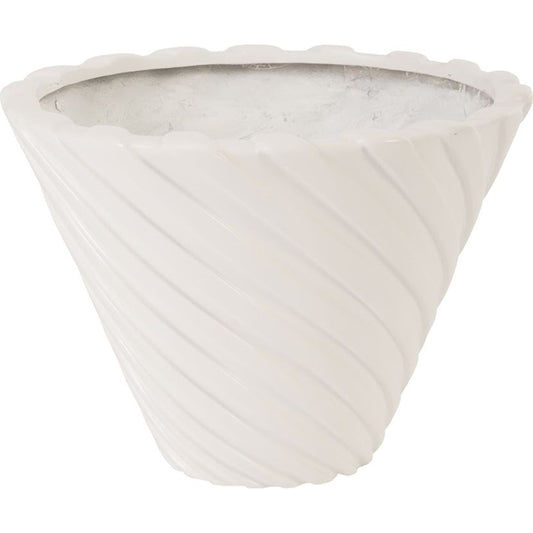 Turbo Pot by Phillips Collection in white and gel coat. Made from resin in a modern style.