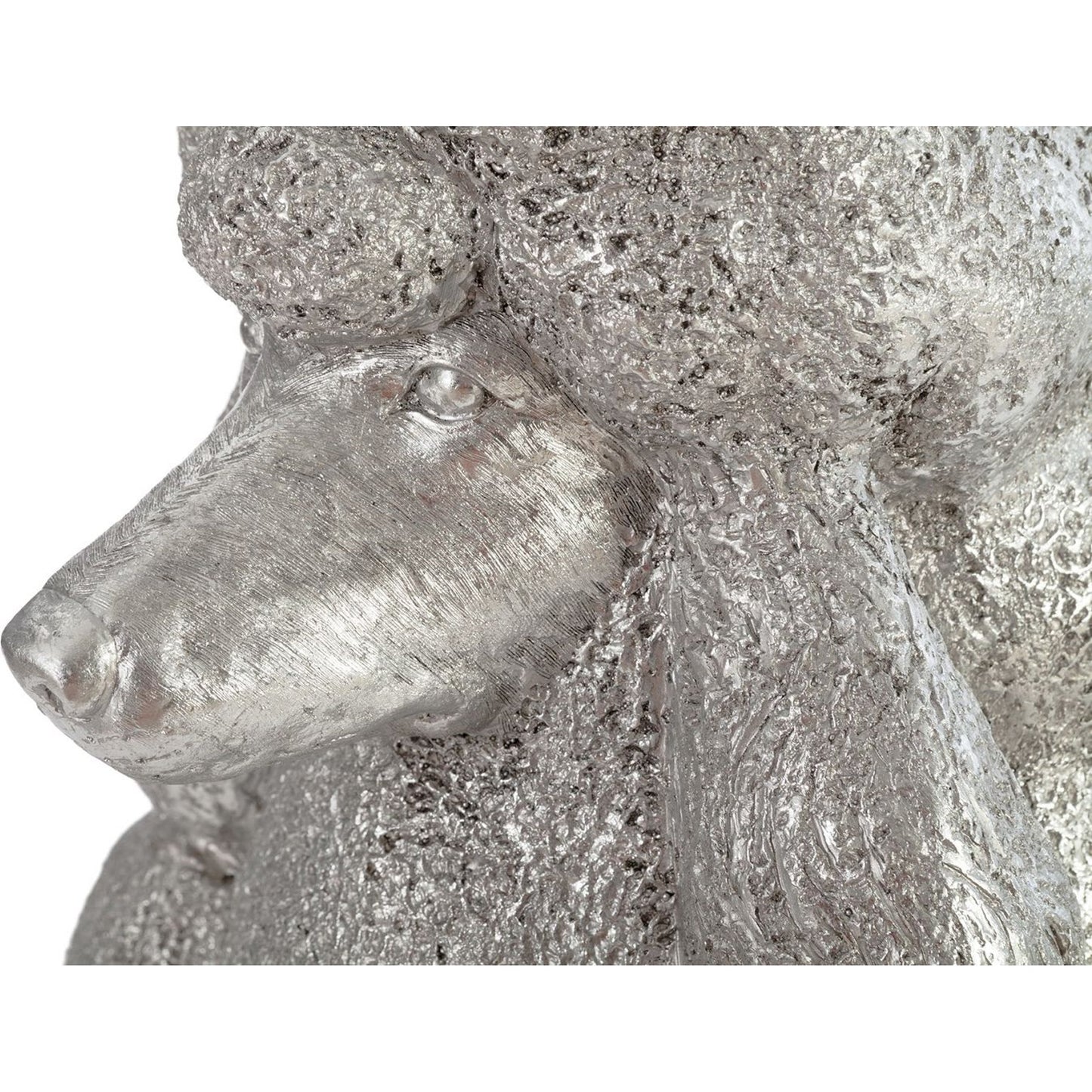 001 SR-820753 | Closeup | Poodle by Phillips Collection in silver and silver leaf. Made from resin in a modern style.