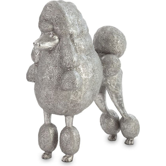 Poodle by Phillips Collection in silver and silver leaf. Made from resin in a modern style.