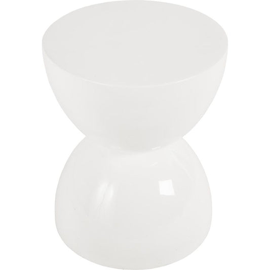 Totem White Stool by Phillips Collection in white and white. Made from resin in a modern style.