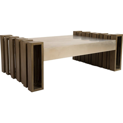 Barcode Coffee Table by Phillips Collection in brown, silver. Made from wood in a modern style.