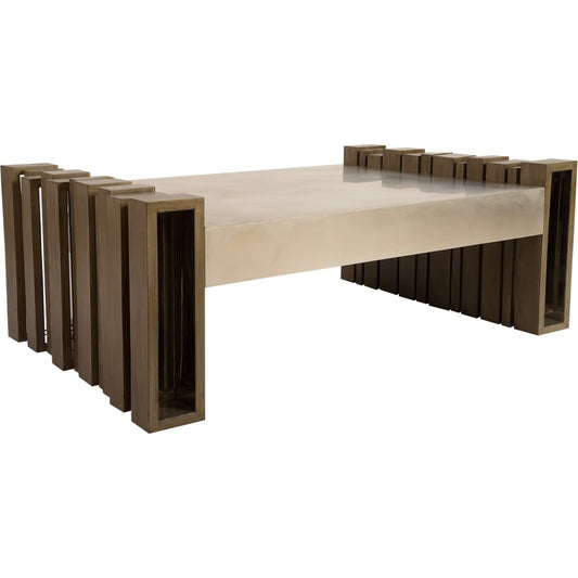 Barcode Coffee Table by Phillips Collection in brown, silver. Made from wood in a modern style.