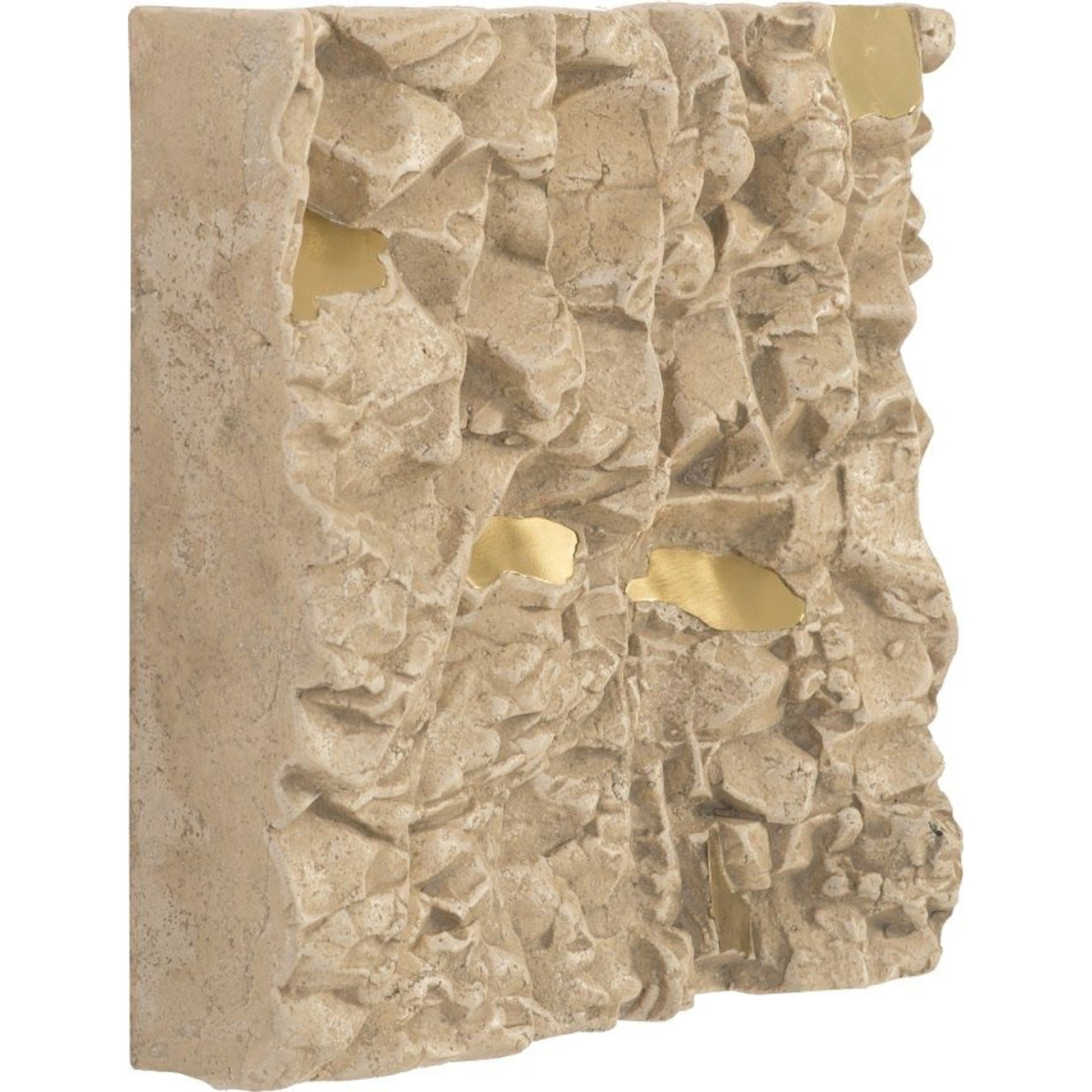 Rubble Wall Tile by Phillips Collection in brown, gold and brass. Made from resin composite, metal in a eclectic & global style.
