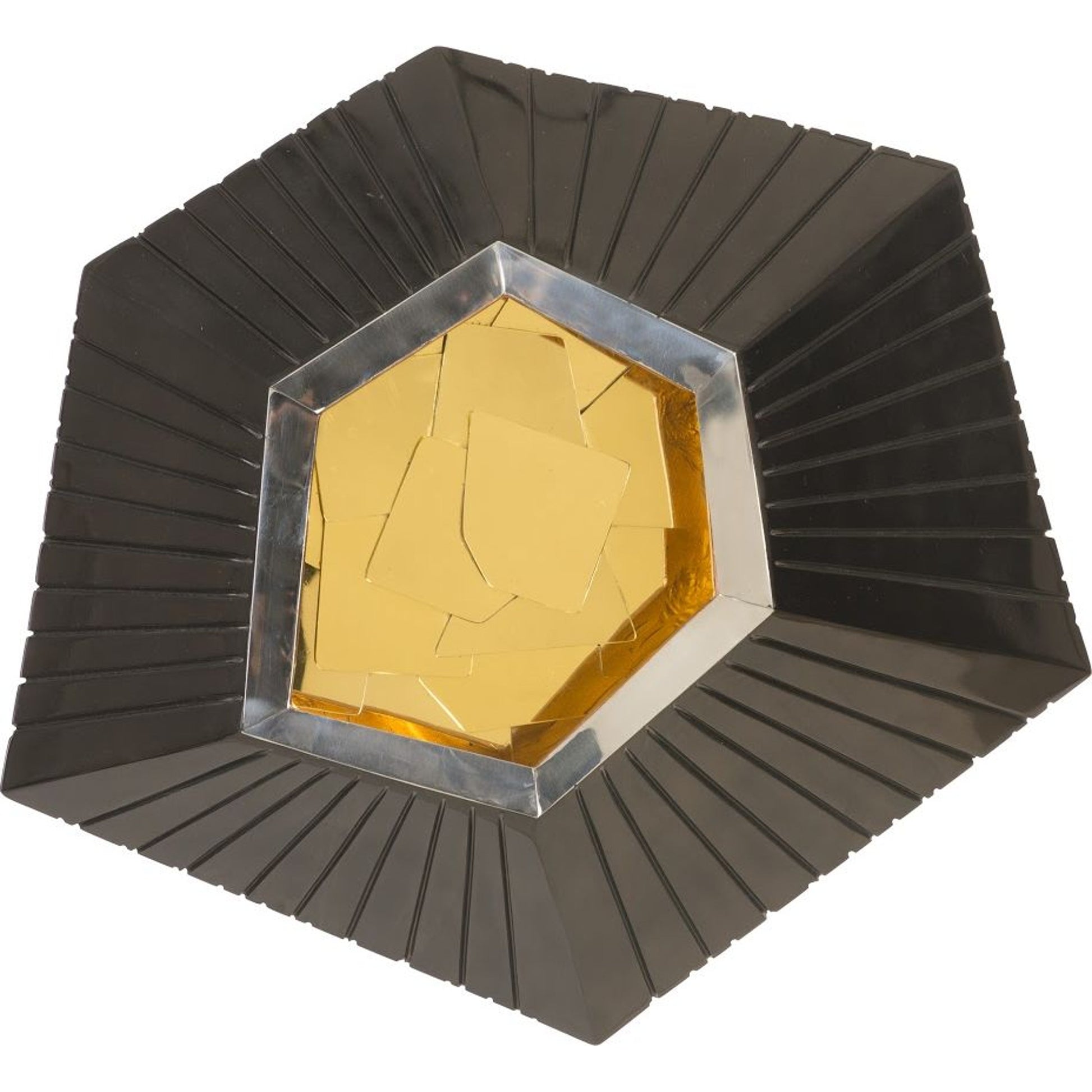 Hex Wall Tile by Phillips Collection in black, gold, silver and brass. Made from unique in a modern style.