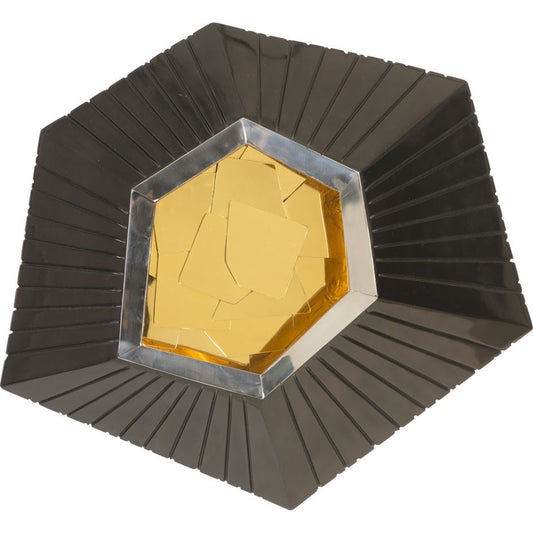Hex Wall Tile by Phillips Collection in black, gold, silver and brass. Made from unique in a modern style.