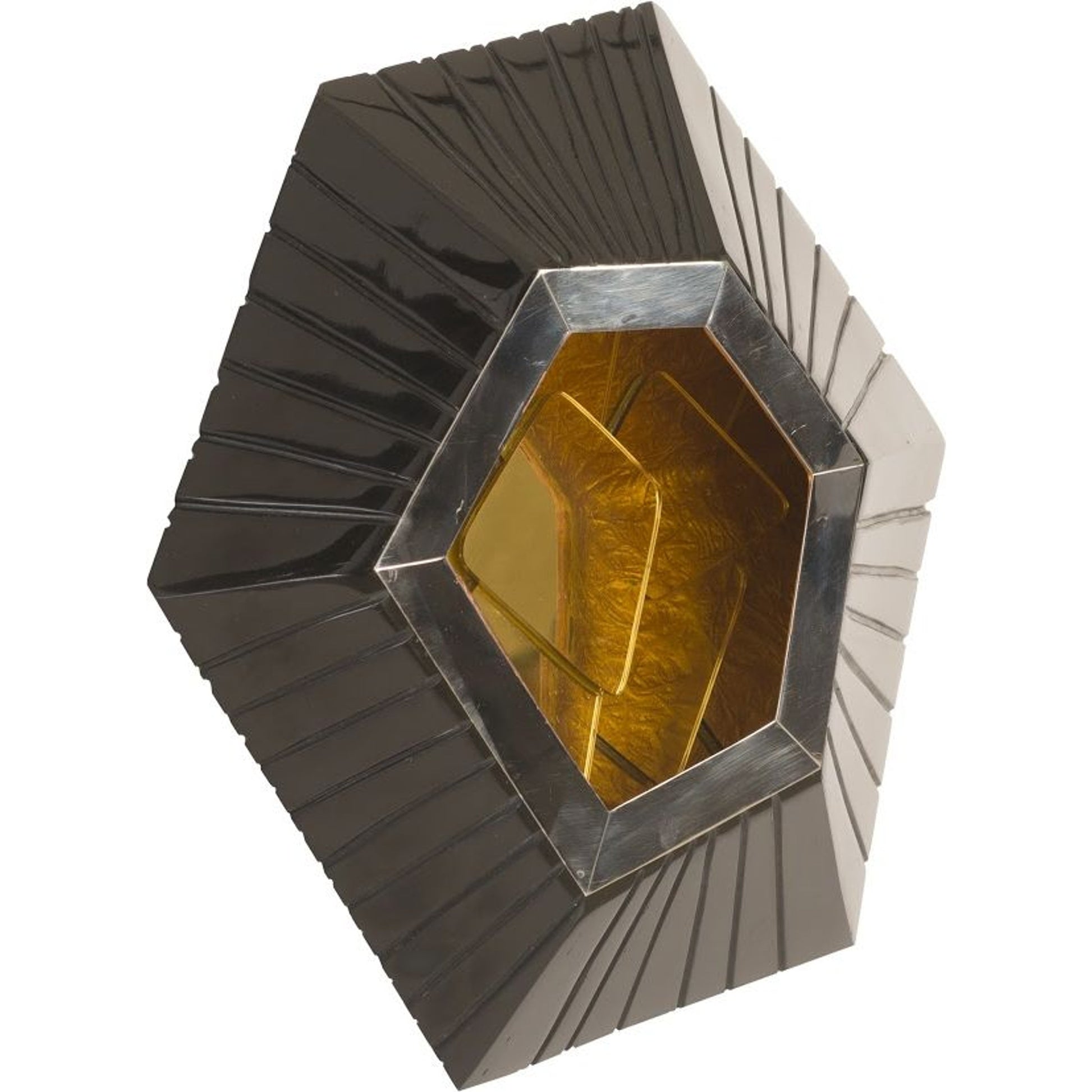 Hex Wall Tile by Phillips Collection in black, gold, silver and brass. Made from unique in a modern style.
