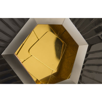 Hex Wall Tile by Phillips Collection in black, gold, silver and brass. Made from unique in a modern style.