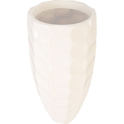Mando Planter by Phillips Collection in white and gel coat. Made from resin in a modern style.