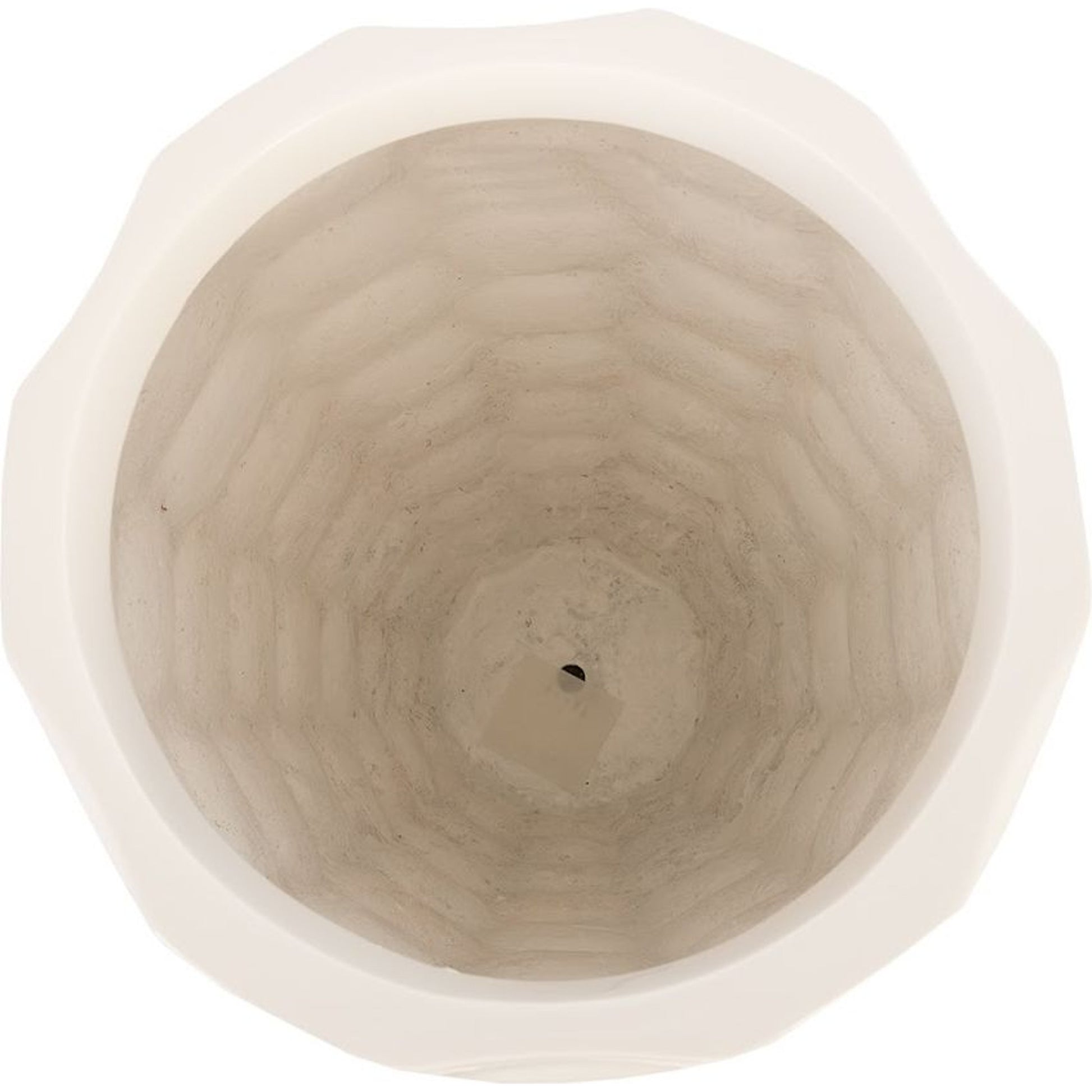 Mando Planter by Phillips Collection in white and gel coat. Made from resin in a modern style.