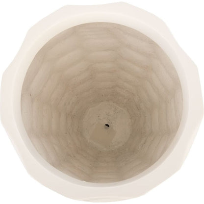 Mando Planter by Phillips Collection in white and gel coat. Made from resin in a modern style.