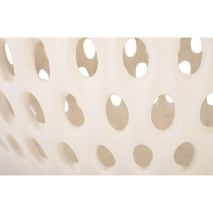 Breathe Planter by Phillips Collection in gel coat. Made from resin in a coastal style.