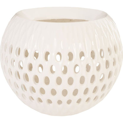 Breathe Planter by Phillips Collection in gel coat. Made from resin in a coastal style.