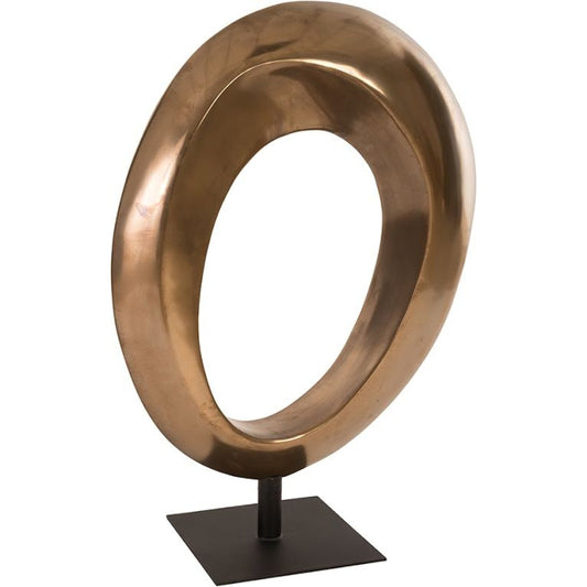Hoop Sculpture by Phillips Collection in bronze and polished bronze. Made from metal in a eclectic & global style.