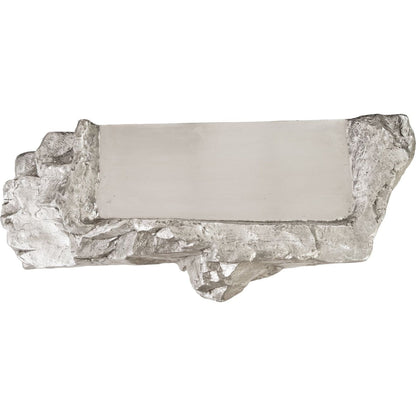 Boulder Shelf by Phillips Collection in gold and gold leaf. Made from resin in a modern style.