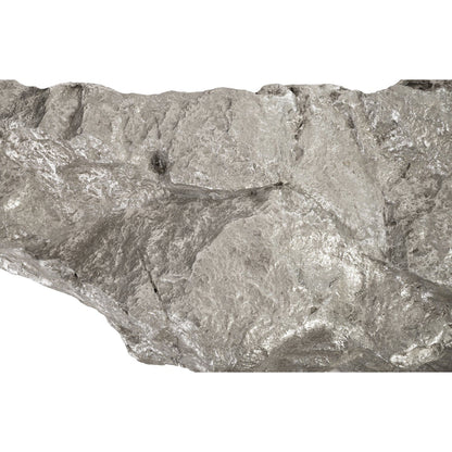 Boulder Shelf by Phillips Collection in gold and gold leaf. Made from resin in a modern style.