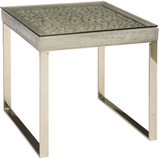 Driftwood Side Table by Phillips Collection in silver, gray. Made from wood in a eclectic & global style.