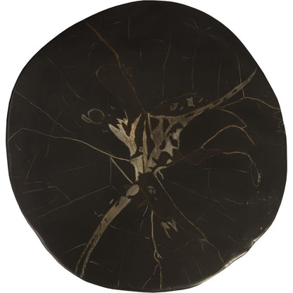 Cast Petrified Black Round Wood Stool, Resin by Phillips Collection in black, gold and black round. Made from resin in a eclectic & global style.