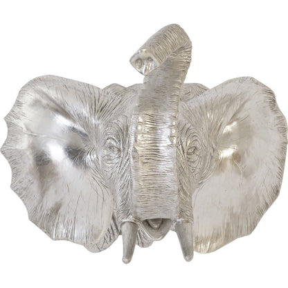 Elephant Wall Art by Phillips Collection in silver and silver leaf. Made from resin in a eclectic & global style.