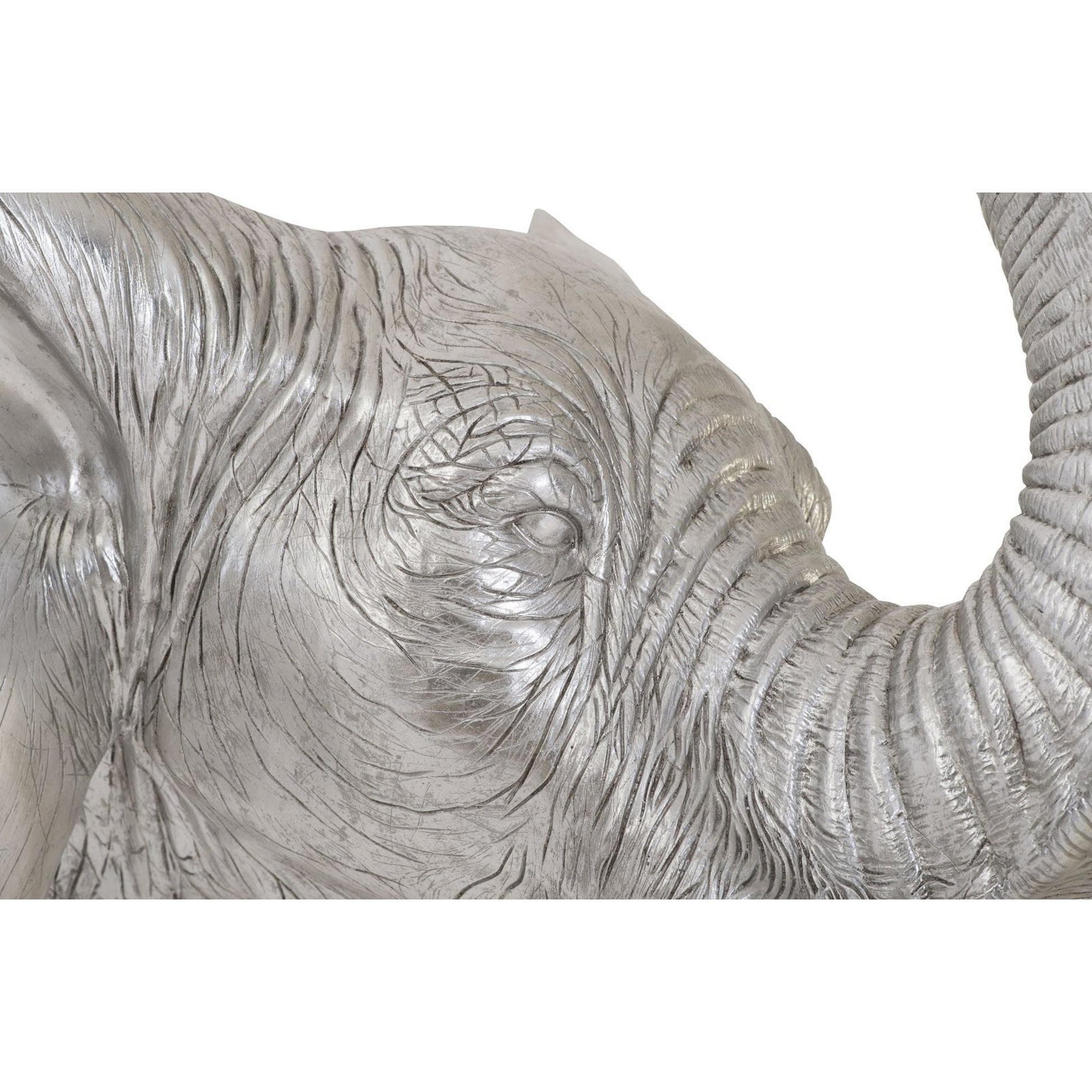 Elephant Wall Art by Phillips Collection in silver and silver leaf. Made from resin in a eclectic & global style.
