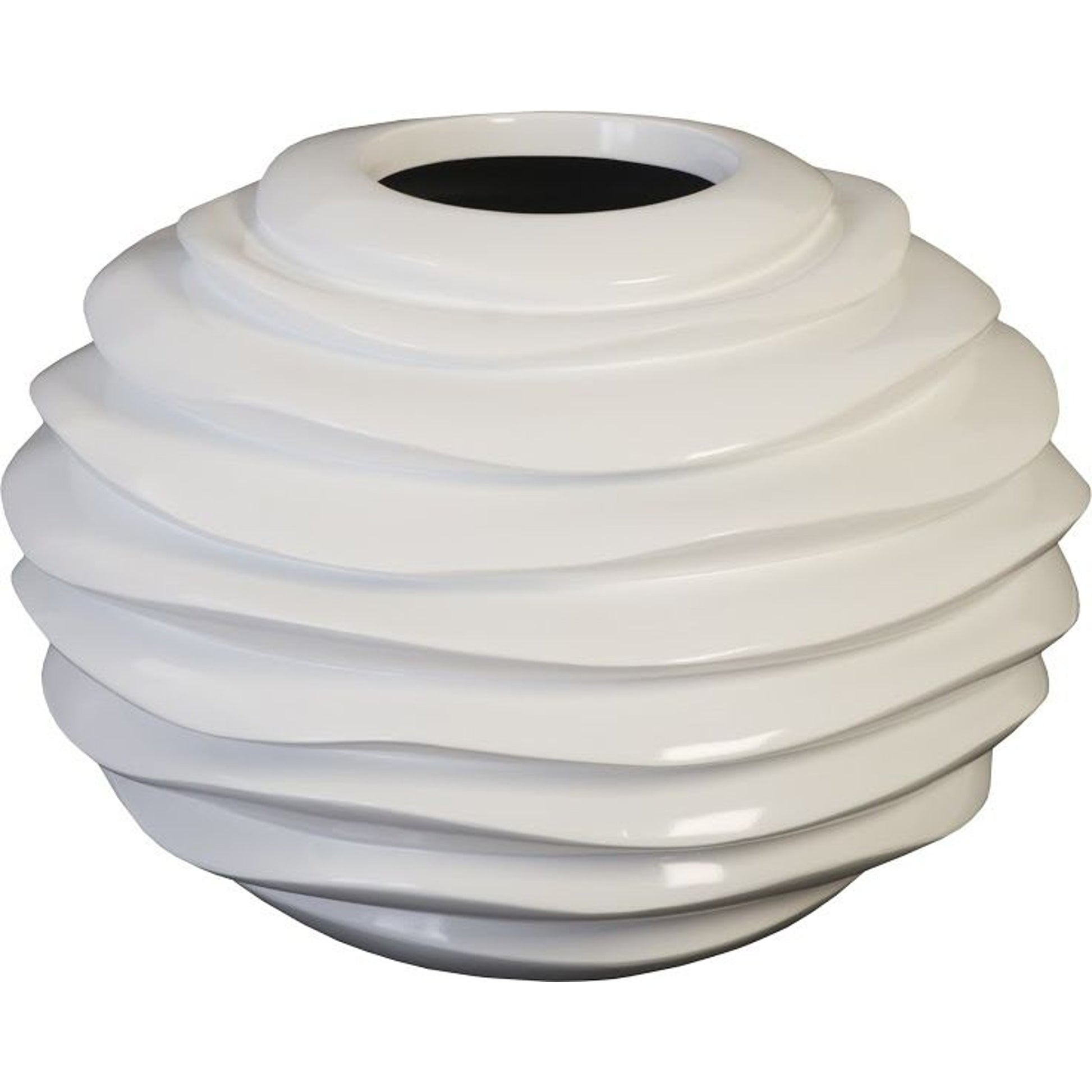 Spiral Planter by Phillips Collection in white. Made from resin in a modern style.