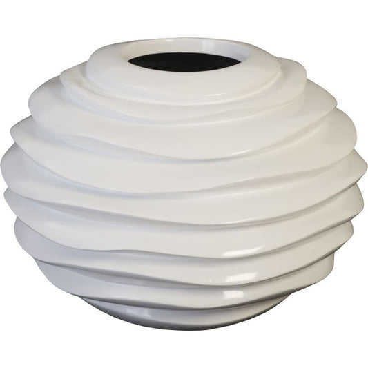 Spiral Planter by Phillips Collection in white. Made from resin in a modern style.