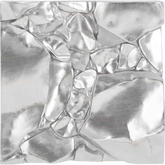 Cairn Wall Tile by Phillips Collection in silver and silver leaf. Made from resin in a modern style.