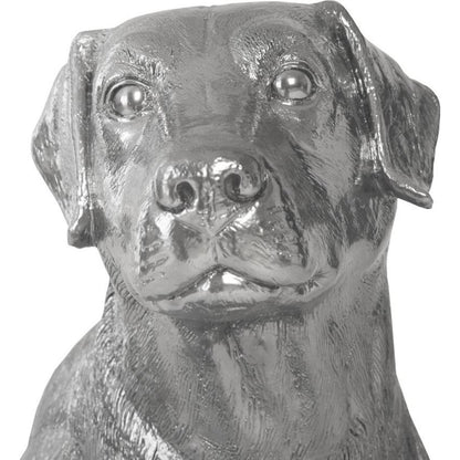 Labrador by Phillips Collection in silver and liquid silver. Made from resin in a transitional style.