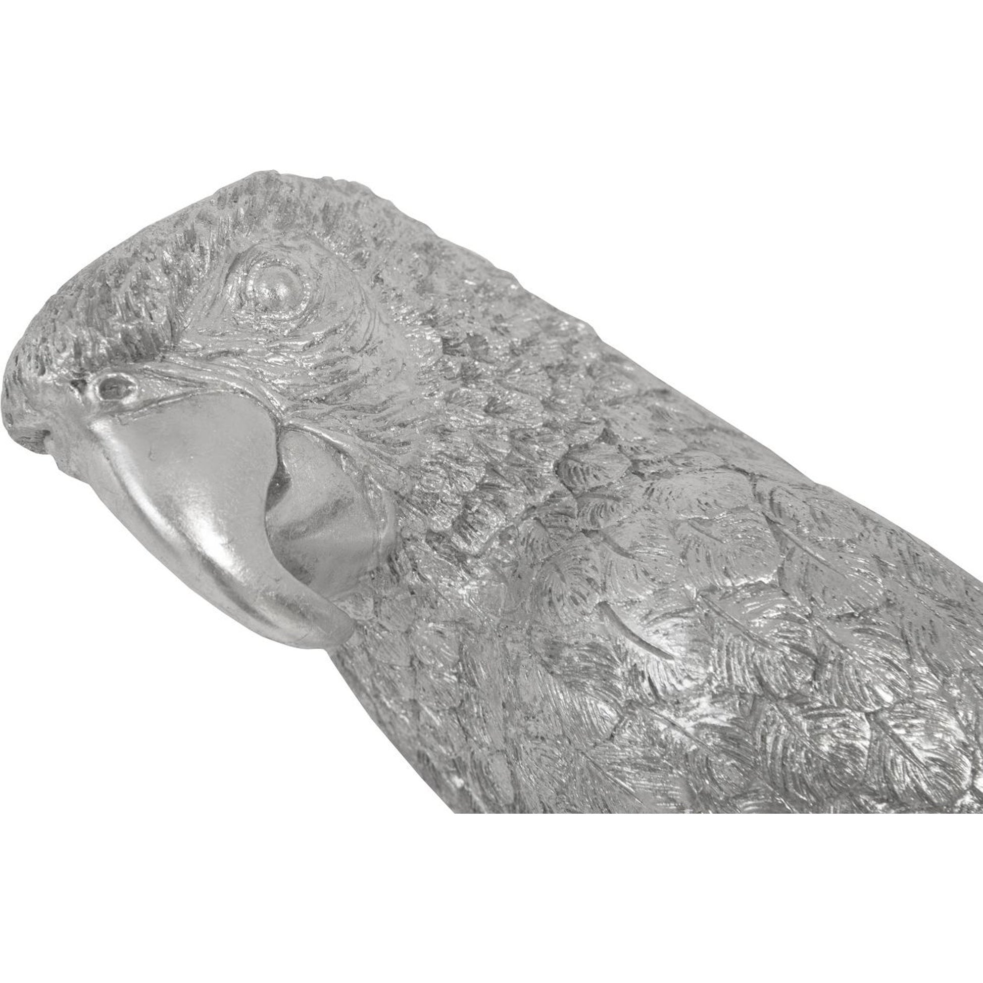 Parrot Wall Art by Phillips Collection in silver and silver leaf. Made from resin in a coastal style.
