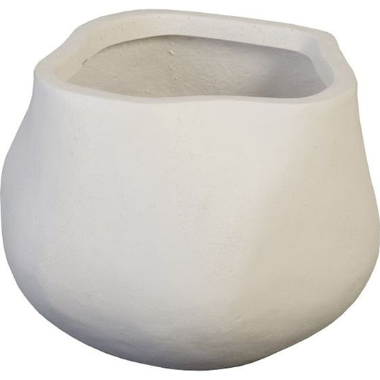 Claire Planter by Phillips Collection in white and stone cast. Made from resin in a modern style.