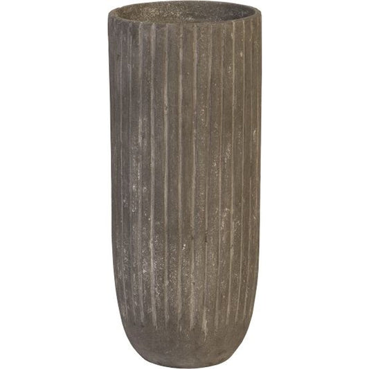 Lourdes Planter by Phillips Collection in gray and stone cast. Made from resin in a modern style.