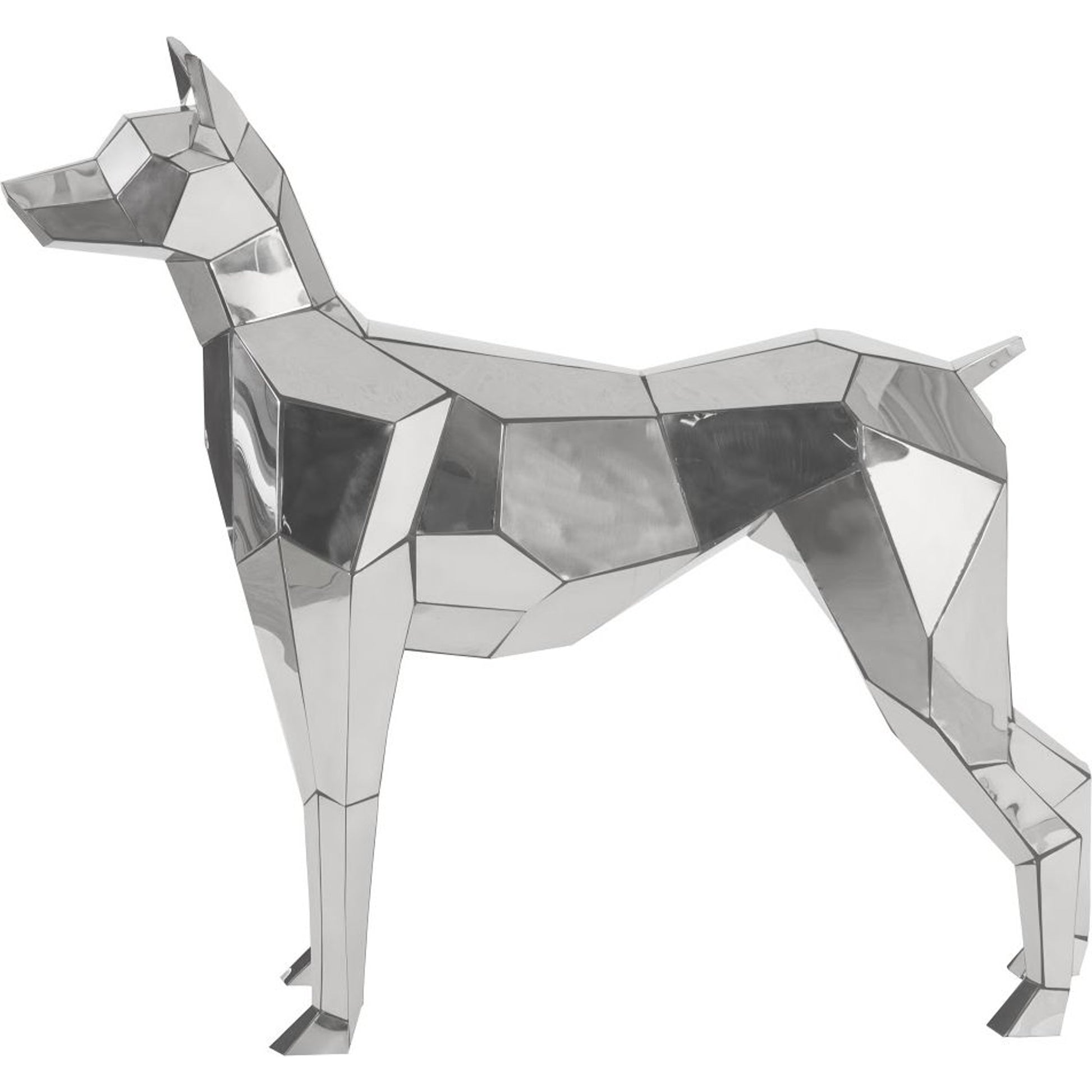 Crazy Cut Dog by Phillips Collection in silver. Made from metal in a modern style.
