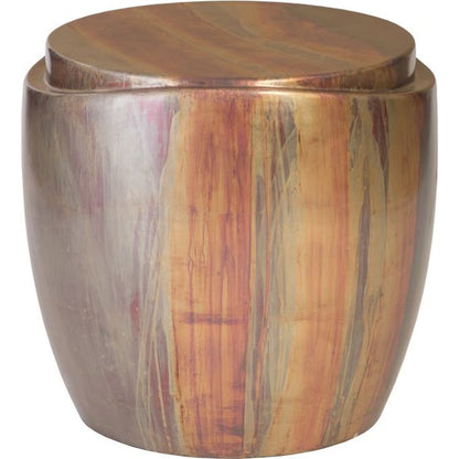 Sweep Side Table by Phillips Collection in brown and copper patina. Made from resin in a eclectic & global style.