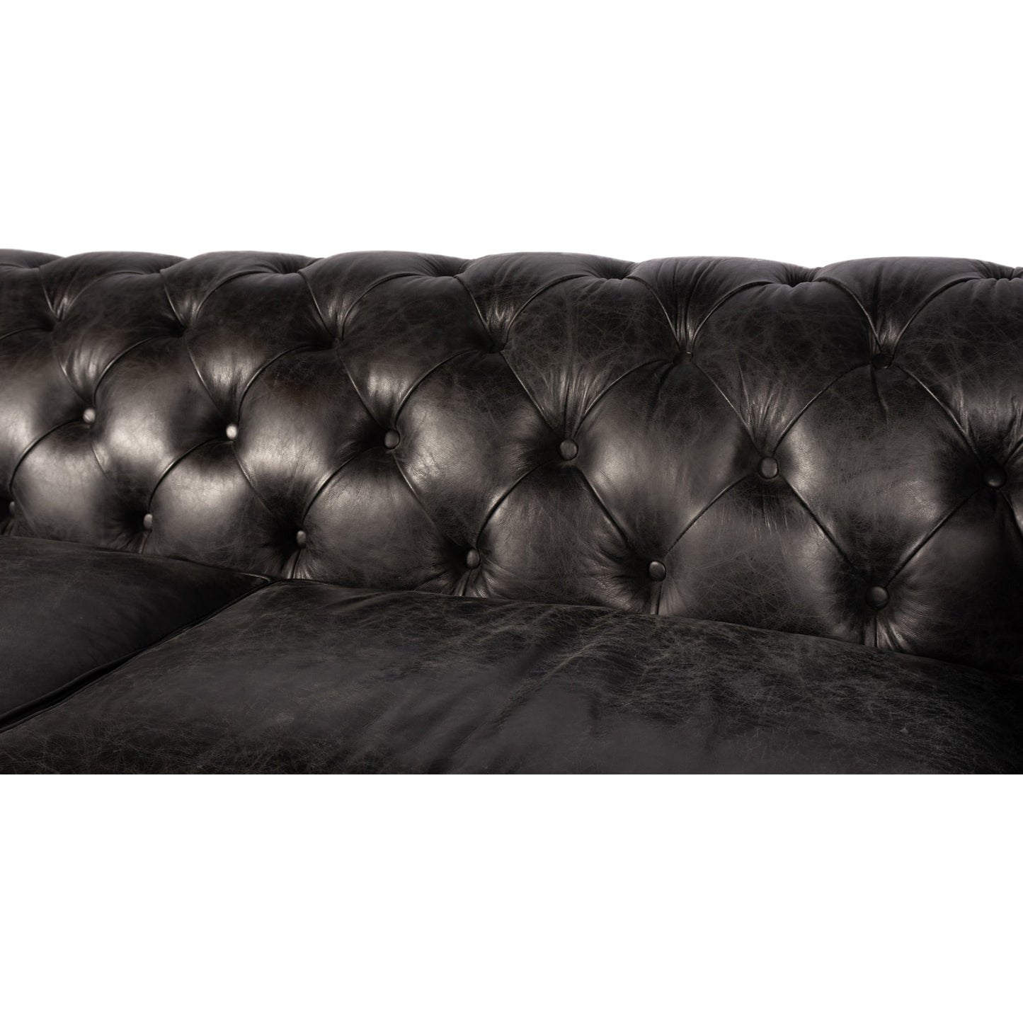 008 S-699856 | Closeup | Birmingham Sofa by Moe's Home Collection. Made from top grain leather, hardwood, plywood frame in a traditional style.