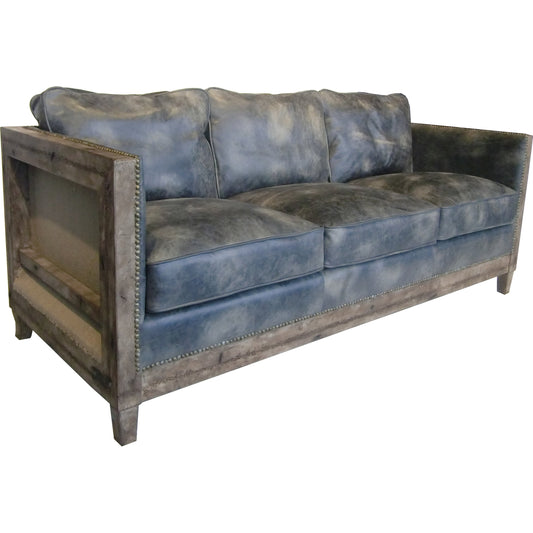 Darlington Sofa by Moe's Home Collection in light brown. Made from top grain leather, solid rubber wood frame in a modern style.