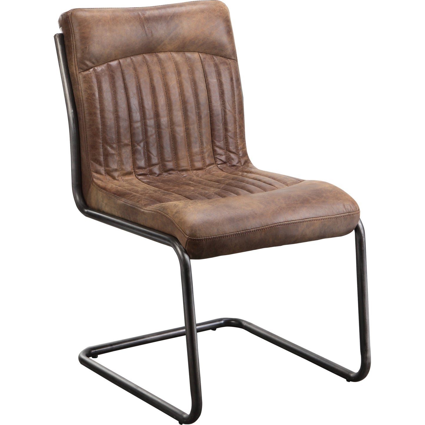 000 S-699879 | Primary Silo | Ansel Dining Chair (Set of 2) by Moe's Home Collection in brown. Made from top grain leather, hardwood, plywood frame, fireproof foam in a modern style.