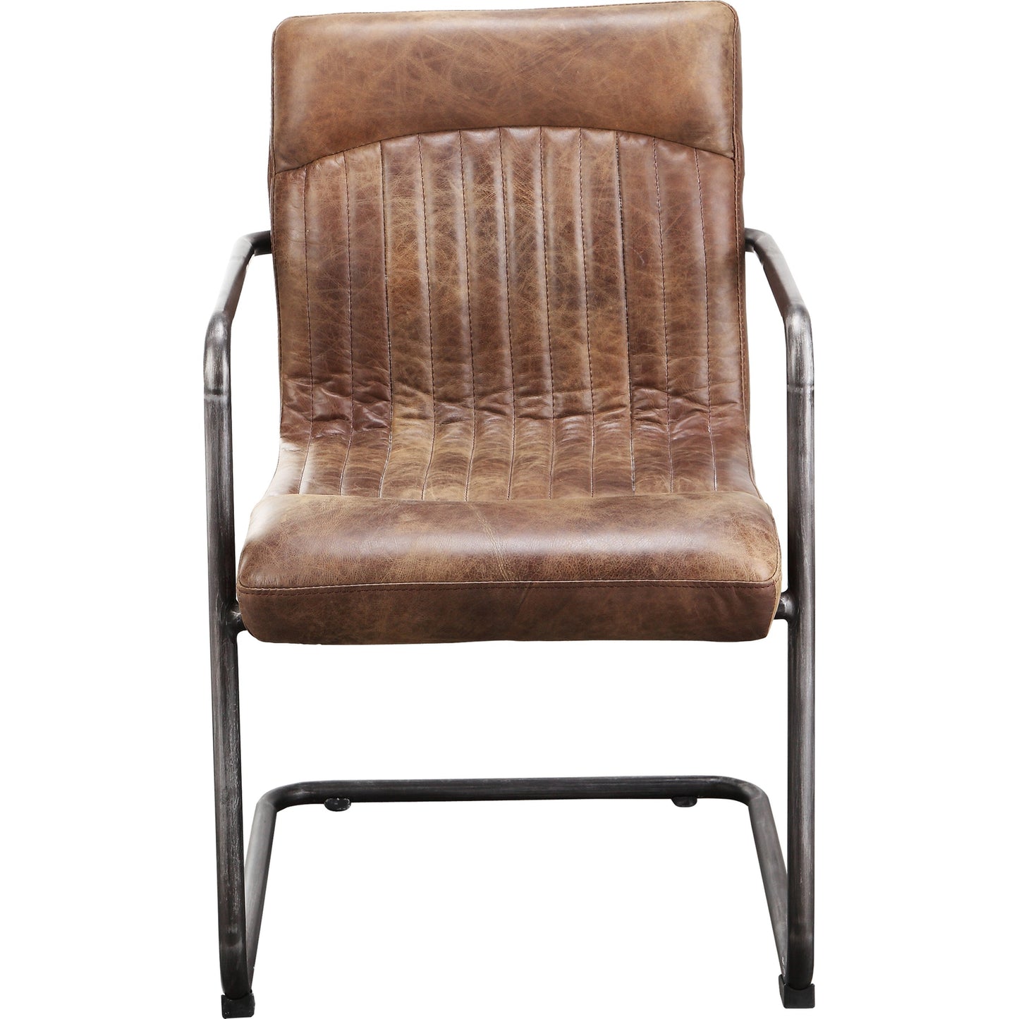 001 S-699887 | Additional Silo | Ansel Arm Chair (Set of 2) by Moe's Home Collection in light brown. Made from full leather, iron frame, fireproof foam in a modern style.