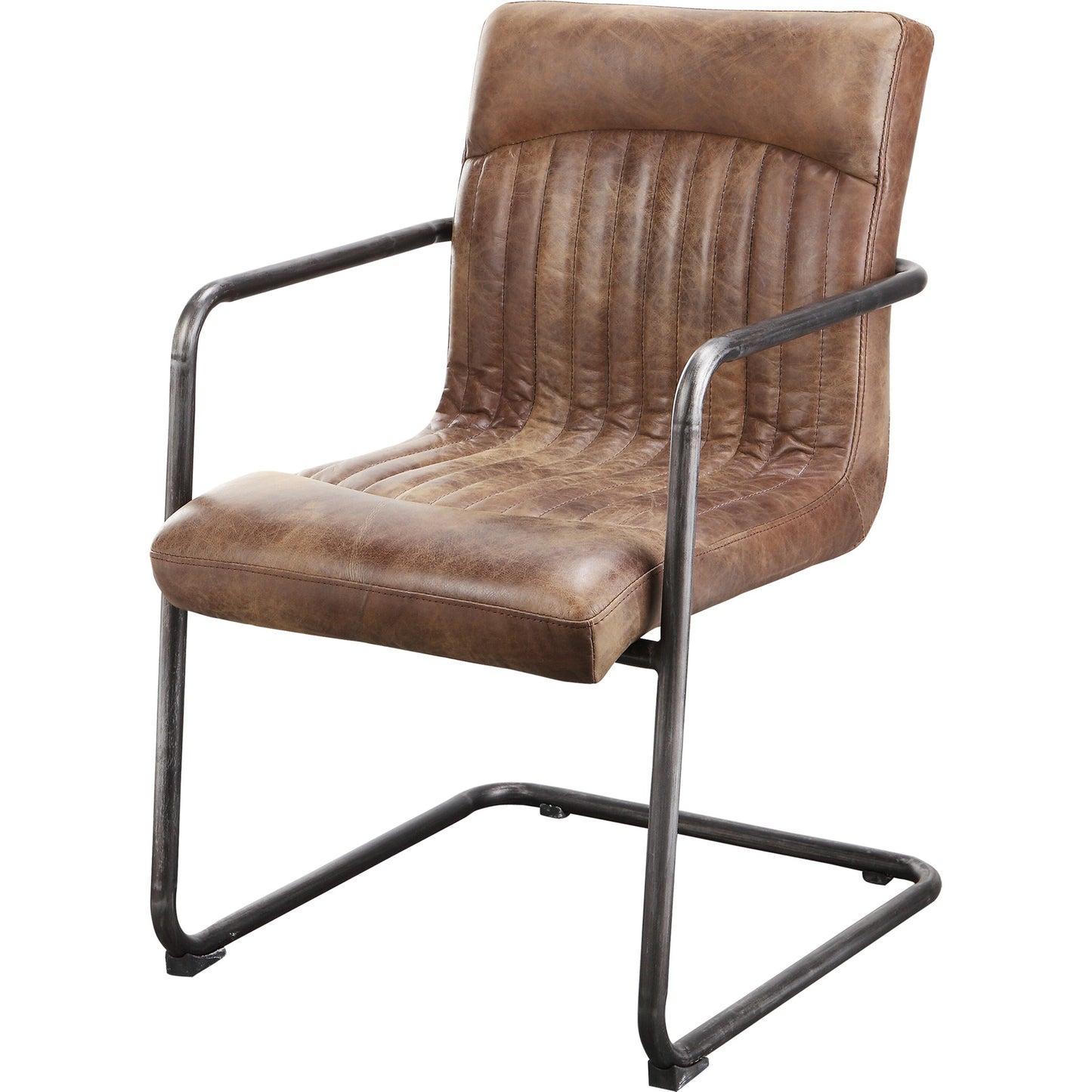 000 S-699887 | Additional Silo | Ansel Arm Chair (Set of 2) by Moe's Home Collection in light brown. Made from full leather, iron frame, fireproof foam in a modern style.