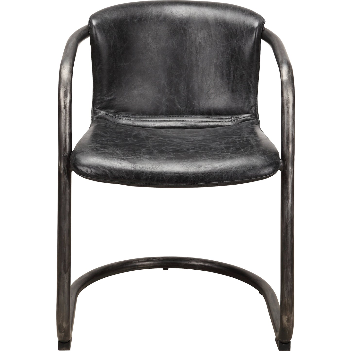 002 S-699896 | Additional Silo | Freeman Dining Chair (Set of 2) by Moe's Home Collection in black. Made from top grain leather, iron frame, plywood in a modern style.