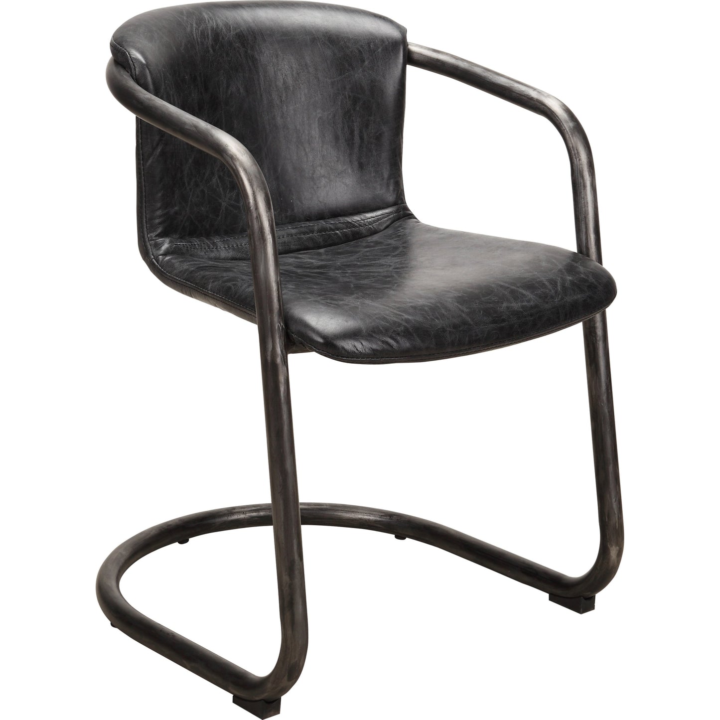 001 S-699896 | Additional Silo | Freeman Dining Chair (Set of 2) by Moe's Home Collection in black. Made from top grain leather, iron frame, plywood in a modern style.