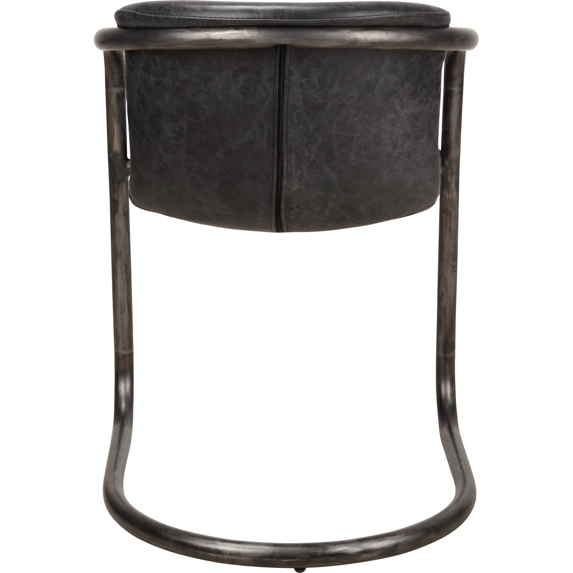 Freeman Dining Chair (Set of 2) by Moe's Home Collection in black. Made from top grain leather, iron frame, plywood in a modern style.
