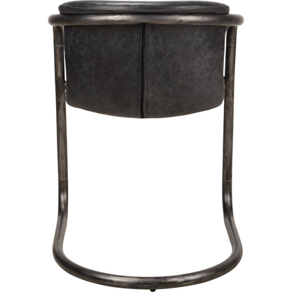 Freeman Dining Chair (Set of 2) by Moe's Home Collection in black. Made from top grain leather, iron frame, plywood in a modern style.