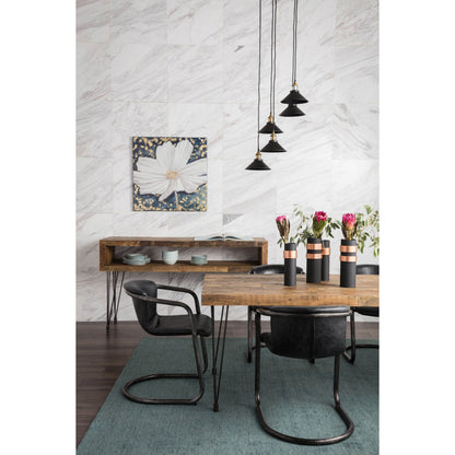 Freeman Dining Chair (Set of 2) by Moe's Home Collection in black. Made from top grain leather, iron frame, plywood in a modern style.