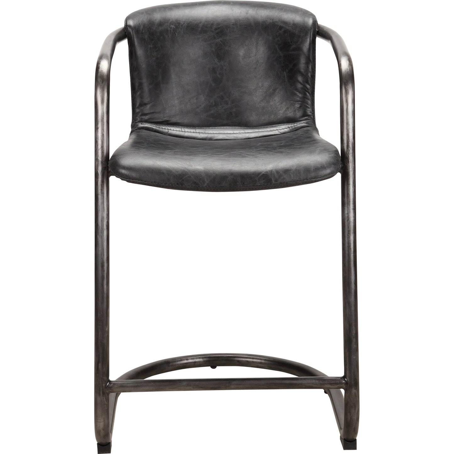 002 S-699900 | Additional Silo | Freeman Counter Stool (Set of 2) by Moe's Home Collection. Made from top grain leather, iron frame in a modern style.