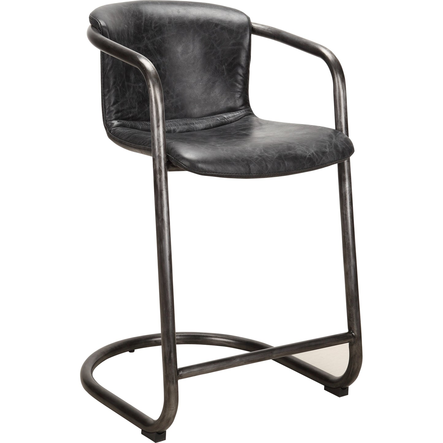001 S-699900 | Additional Silo | Freeman Counter Stool (Set of 2) by Moe's Home Collection. Made from top grain leather, iron frame in a modern style.