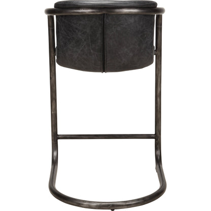 Freeman Counter Stool (Set of 2) by Moe's Home Collection. Made from top grain leather, iron frame in a modern style.