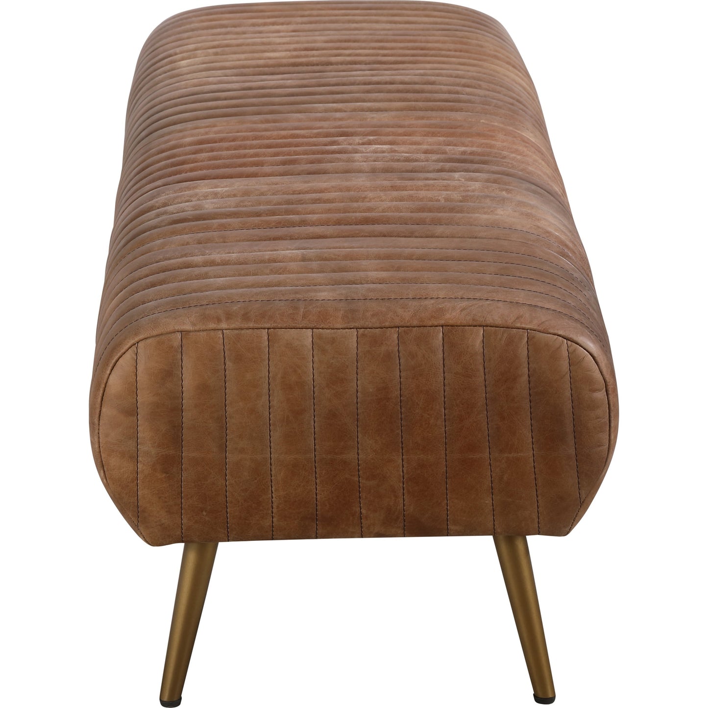 002 SR-858349 | Additional Silo | Endora Bench by Moe's Home Collection. Made from top grain leather, iron legs, foam, plywood in a modern style.