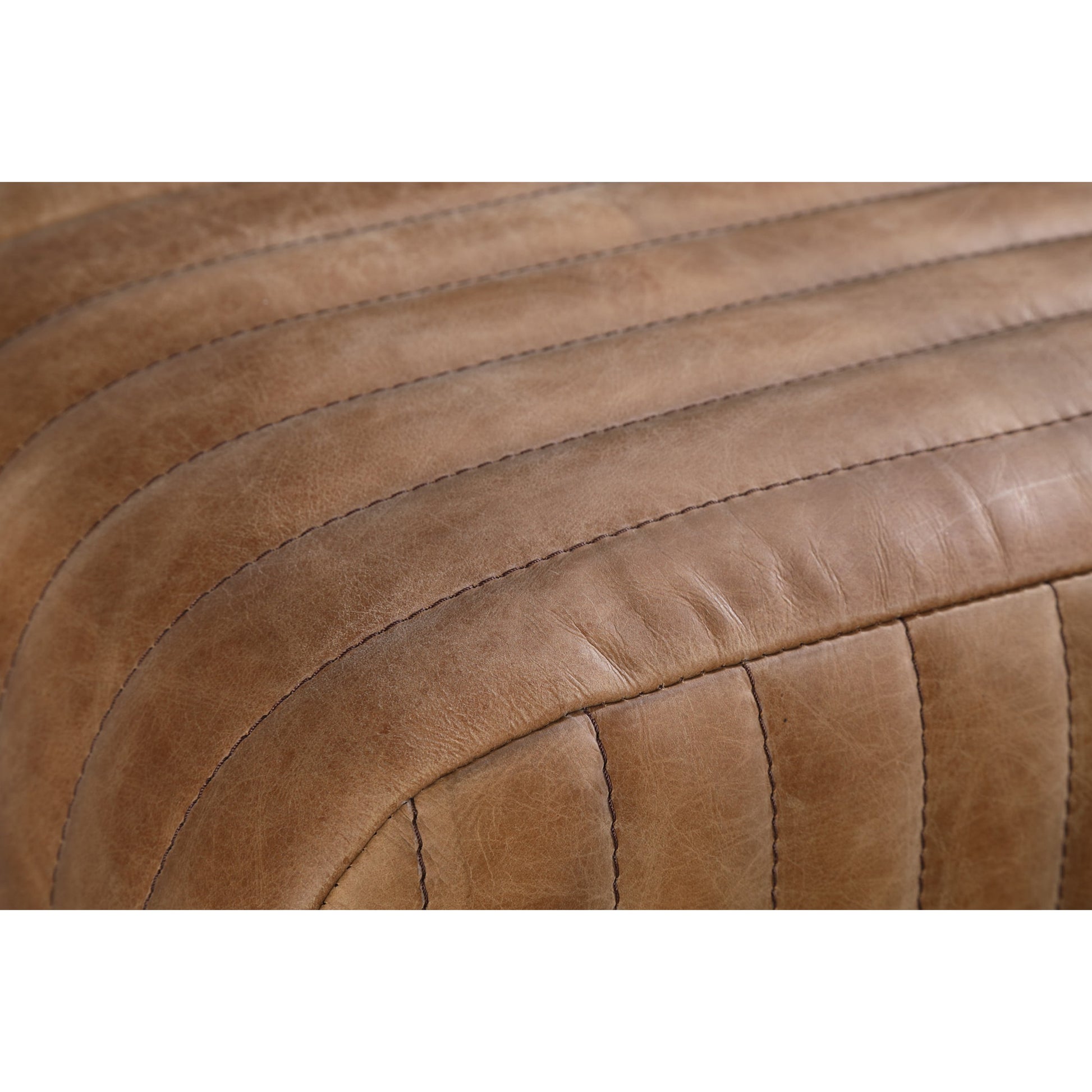 Endora Bench by Moe's Home Collection. Made from top grain leather, iron legs, foam, plywood in a modern style.